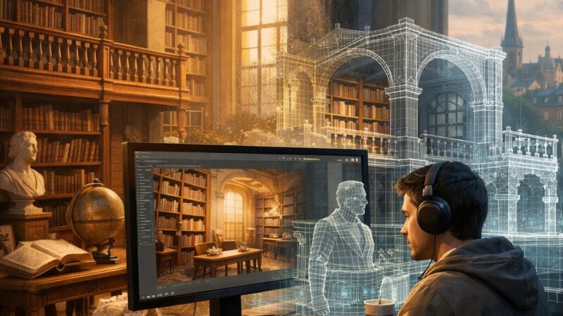Modélisation 3D de la bibliothèque Trausch : préservation et valorisation du patrimoine