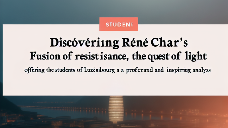 René Char — Poésie, résistance et quête de lumière